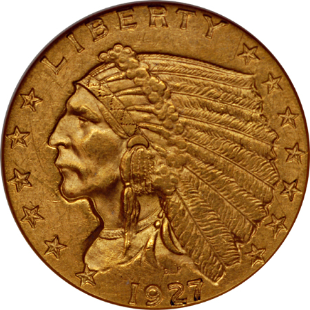 1926 and 1927 Indian quarter-eagles, NGC-MS-61.