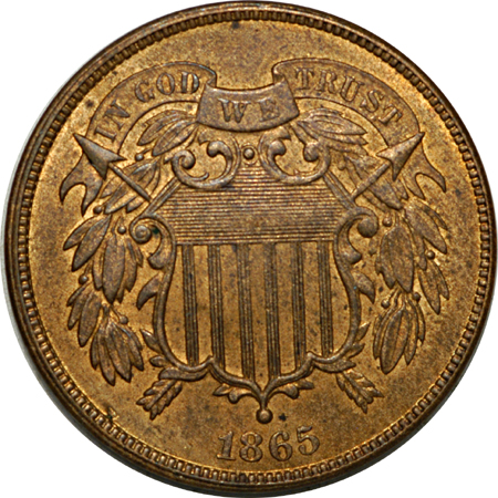 Trio of Two Cents, each MS-60, recolored.