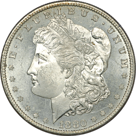 1880-S and 1898-S Morgan dollars, PCGS MS-64.