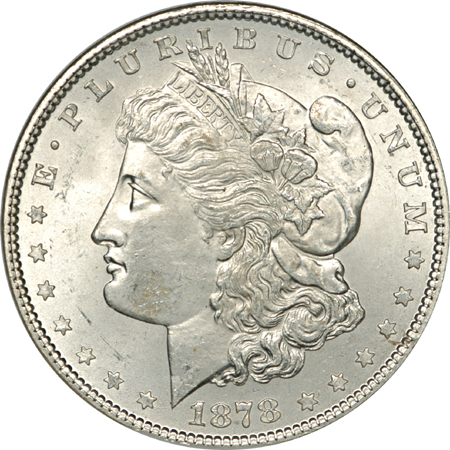 1878 7TF Reverse of 78 and 1878-S Morgan dollars, NGC MS-65.