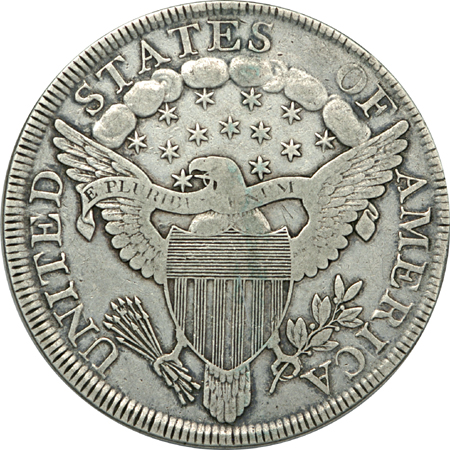 1799 (B-17, BB-164, R.2) Draped Bust silver dollar, VF.