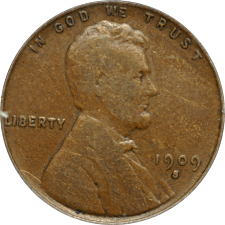 1909-S VDB. PCGS F-15.