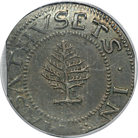 1652 "Noe-1, LDS" Pine Tree Shilling, large planchet, PCGS AU-55.