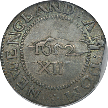 1652 "Noe-1, LDS" Pine Tree Shilling, large planchet, PCGS AU-55.