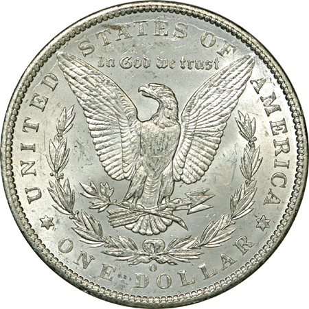 Tube of 1899-O Morgan dollars.