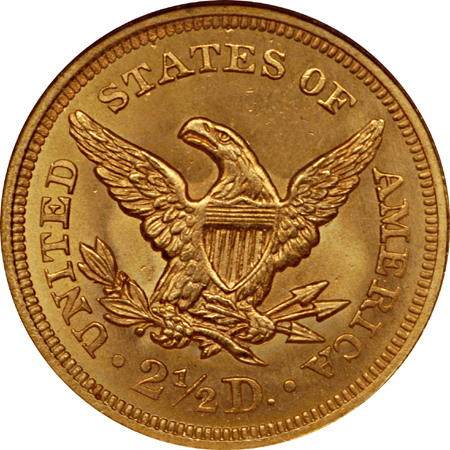 1851 Liberty Head quarter-eagle, NGC MS-67* Eliasberg.