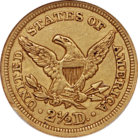 1847 Liberty Head quarter-eagle, NGC AU-58 Eliasberg.