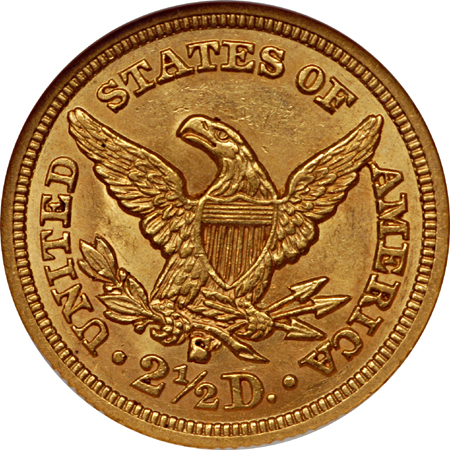 1859-S Liberty Head quarter-eagle, NGC AU-58 Eliasberg.