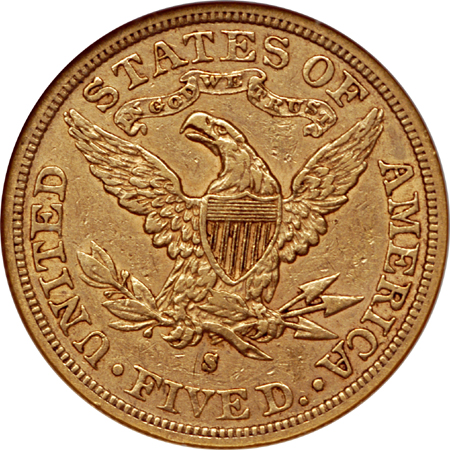 1883-S Liberty Head half-eagle, NGC XF-45 Eliasberg.