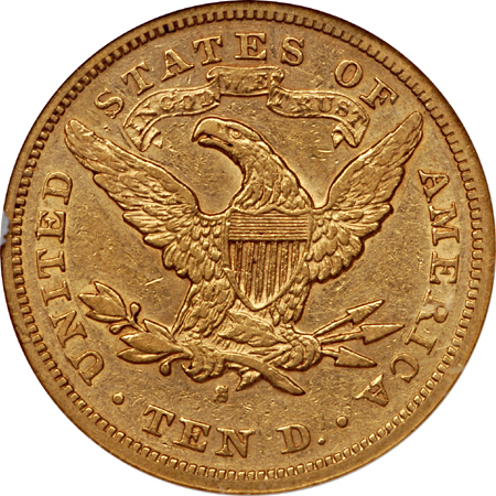 1874-S Liberty Head eagle, NGC XF-40 Eliasberg.