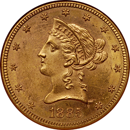 1885-S Liberty Head eagle, NGC MS-62 Eliasberg.