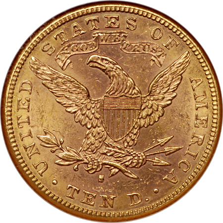 1885-S Liberty Head eagle, NGC MS-62 Eliasberg.