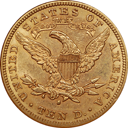 1887-S Liberty Head eagle, NGC AU-58 Eliasberg.