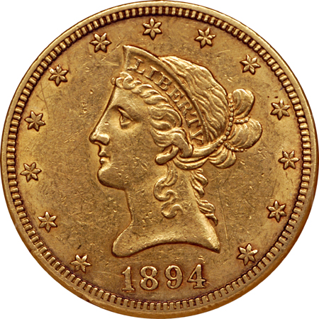 1894-S Liberty Head eagle, NGC AU-55 Eliasberg.