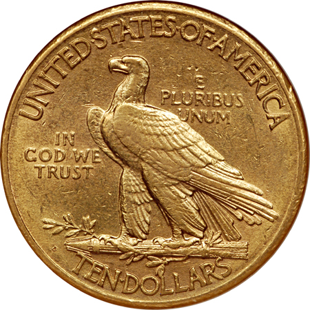 1911-D Indian Head eagle, NGC AU-53 Eliasberg.