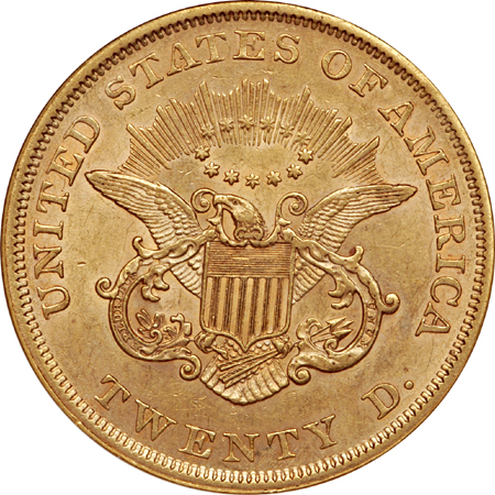 1853 Liberty double-eagle, NGC AU-58 Eliasberg.