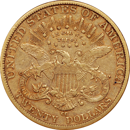 1882-CC Liberty double-eagle, NGC VF-30 Eliasberg.