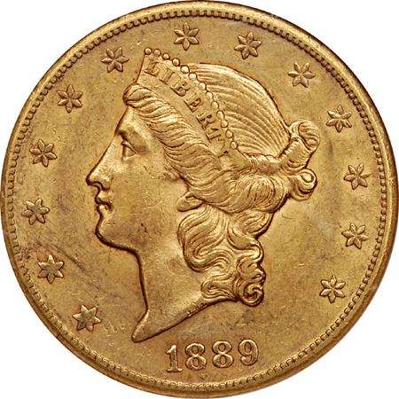 1889-CC Liberty double-eagle, NGC AU-55 Eliasberg.