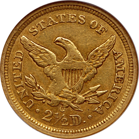 1842-O (large O)  Liberty Head quarter-eagle, NGC AU-55 Eliasberg.