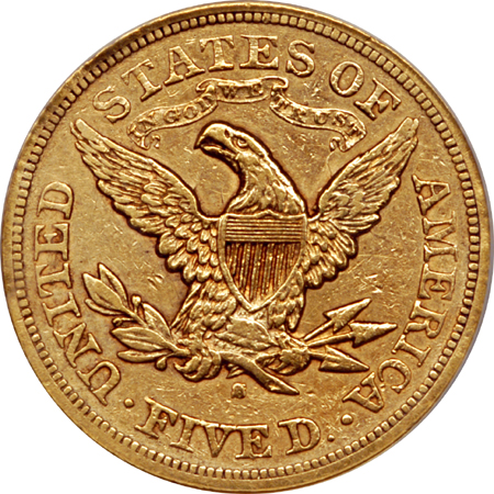 1876-S Liberty Head half-eagle, NCS improperly cleaned, XF Details Eliasberg.