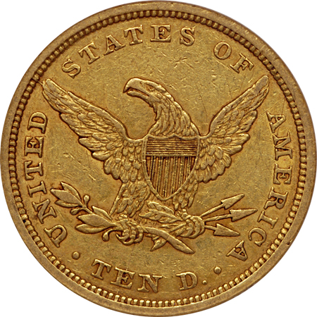 1842 (large date) Liberty Head eagle, NCS reverse scratched, XF Details Eliasberg.