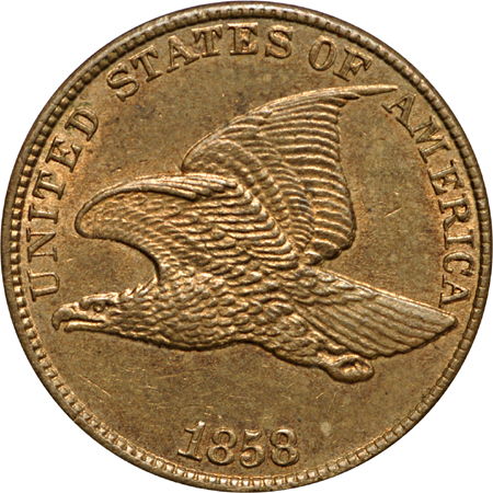 1858 Large Letters. PCGS MS-63.