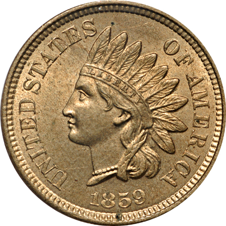 1859 and 1861 "copper-nickel" Indian Head cents, PCGS.