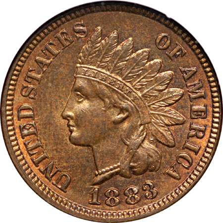 1879, 1881, 1882 and 1883 Indian Head cents, NGC.