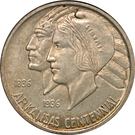 1935 (PDS) Arkansas commemorative half-dollars, NGC.