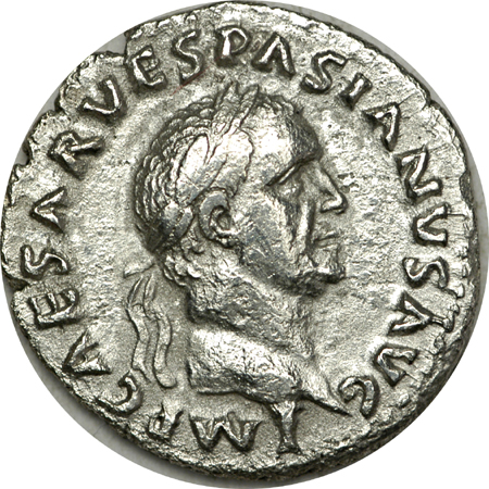 Denarii of the Roman Emperors Vespatian and Nerva.