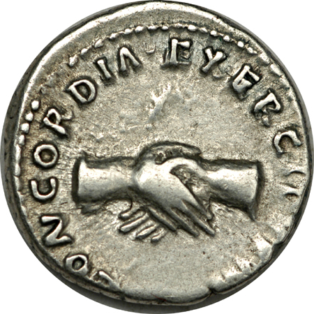 Denarii of the Roman Emperors Vespatian and Nerva.