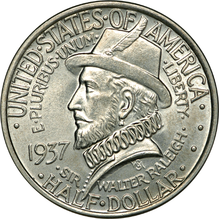 1936 Norfolk and 1937 Roanoke commemorative half-dollars.