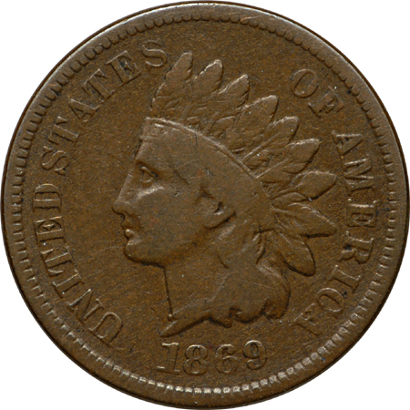 Nine Indian Head Cents.