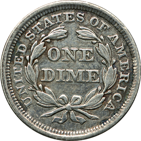 Thirteen Seated Liberty Dimes.