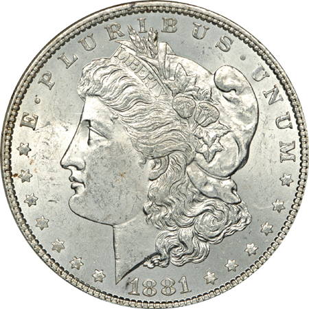 Thirty-three silver dollars. NGC MS-63.