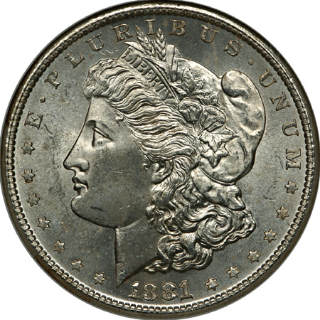 Twenty-two silver dollars. NGC MS-64.