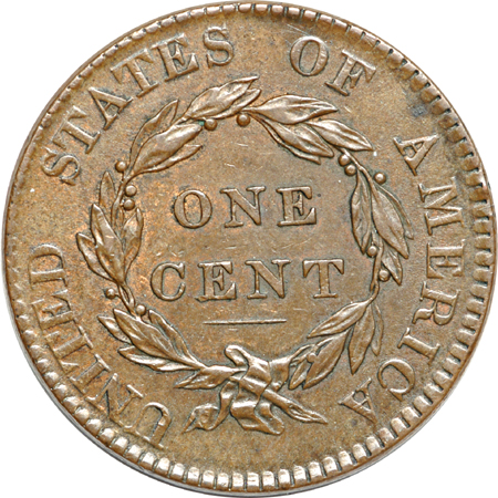 1820 Coronet and three Braided Hair large cents.