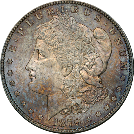 Nine intriguing Morgan silver dollars.