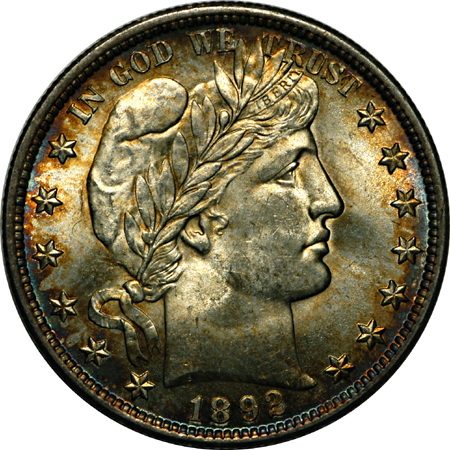 Three half-dollar type coins.