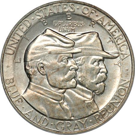 1925 Stone Mountain and 1936 Gettysburg commemorative half-dollars, PCGS MS-65.