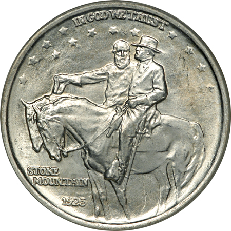 1925 Stone Mountain and 1936 Gettysburg commemorative half-dollars, PCGS MS-65.