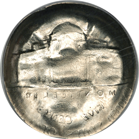 No Date Jefferson Nickel, Full Brockage on Obverse and Broadstruck, PCGS MS-65.