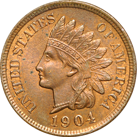 Nine Indian Head cents.