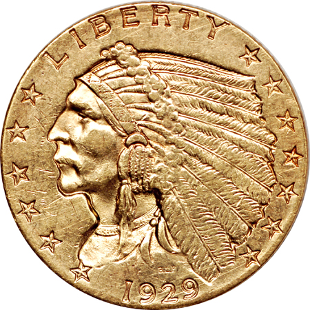 1910 and 1929 Indian quarter-eagles.