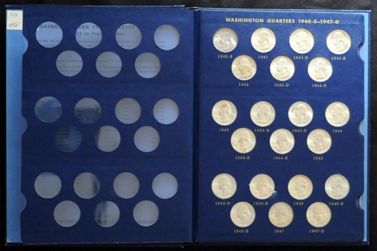 Album (1941 - 1964-D) of Washington quarters.