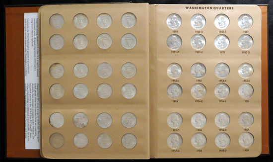 Album (1932 - 1997-S silver Proof) of Washington quarters.