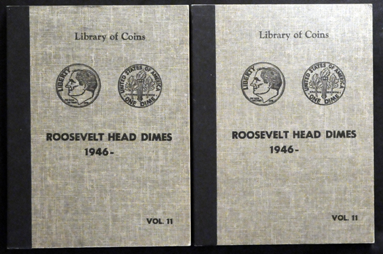 Four albums of Roosevelt dimes.