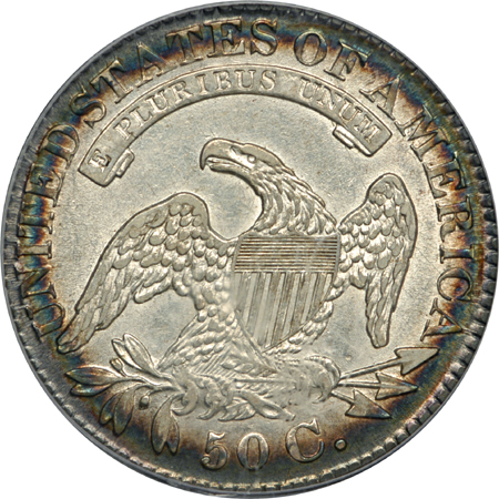 1827 (O-117, R.3) Capped Bust half-dollar, PCGS AU-50.