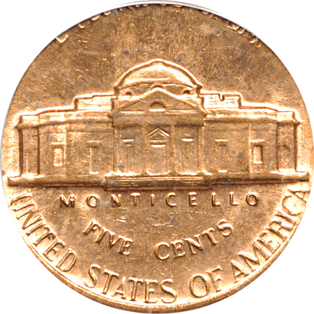 1970-S Jefferson nickel struck on cent planchet, PCGS MS-63.