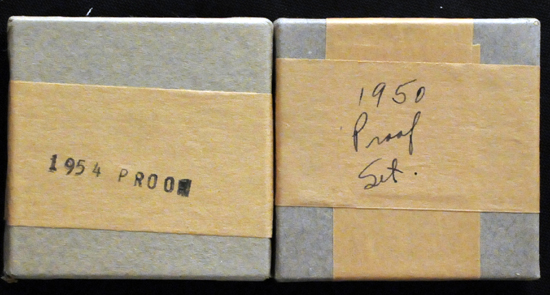 1950 and 1954 Proof Sets in original unopened mint boxes.